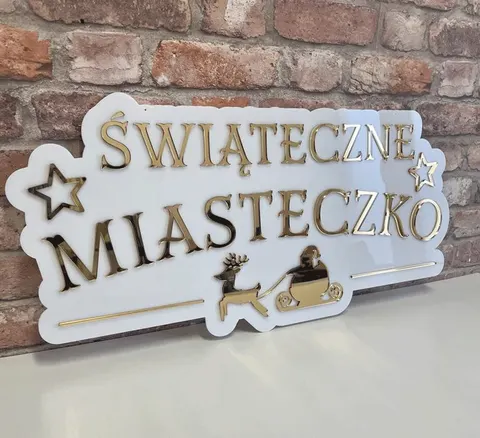 Napis - Świąteczne Miasteczko 90 lub 60 cm
