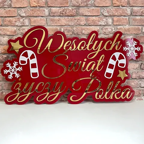 Świąteczne Logo - Napis do lokalu 90 cm.