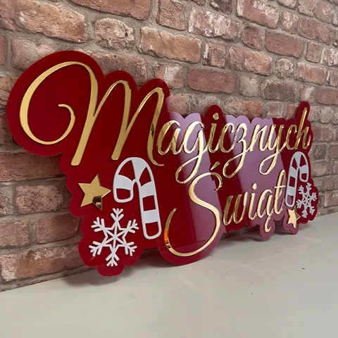 Magicznych Świąt - Szyld, napis świąteczny