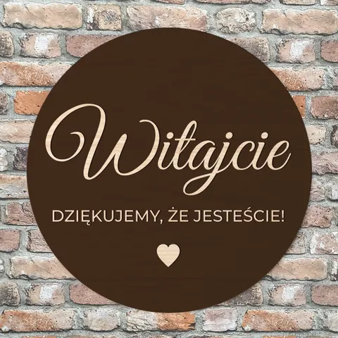 Tablica Witajcie brązowa, rustykalna.