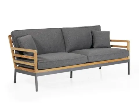 Sofa Zalongo 3- osobowa (aluminium, teak)