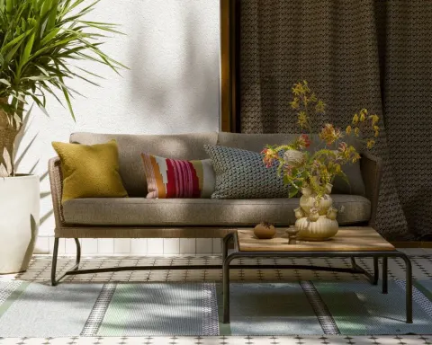 Ażurowa sofa technorattan Pors