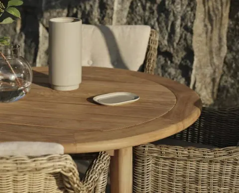 Okrągły stół ogrodowy teak Lilja fi 120 cm