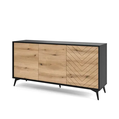 Komoda Piaski DIAMOND K154 Dąb Evoke / Czarny