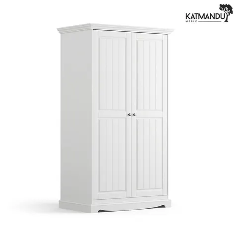 Szafa Katmandu BELLUNO ELEGANTE 2D biały – szafa dwudrzwiowa z drążkiem