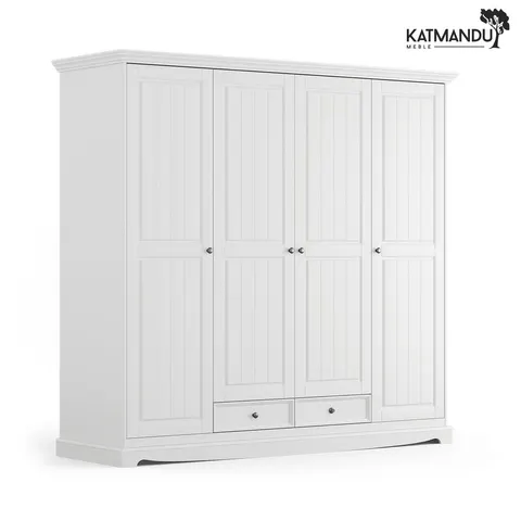 Szafa Katmandu BELLUNO ELEGANTE 4D biały – szafa czterodrzwiowa bez lustra
