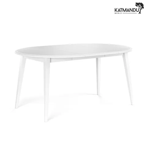 Stół Katmandu BELLUNO ELEGANTE 110–160 cm biały – stół okrągły rozkładany