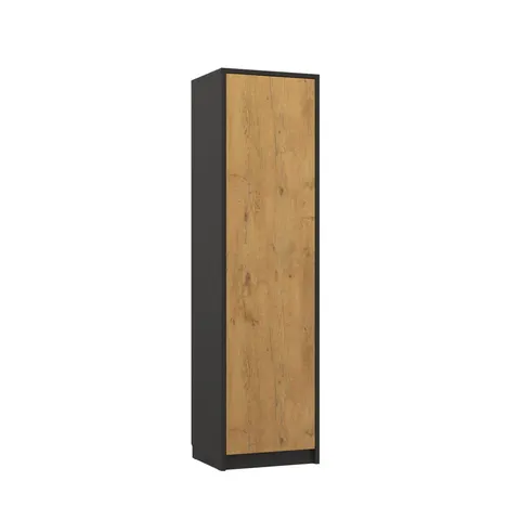 Szafa New Elegance GENIUS "P" szer. 60 cm z półkami (dąb Lancelot/czarny mat)