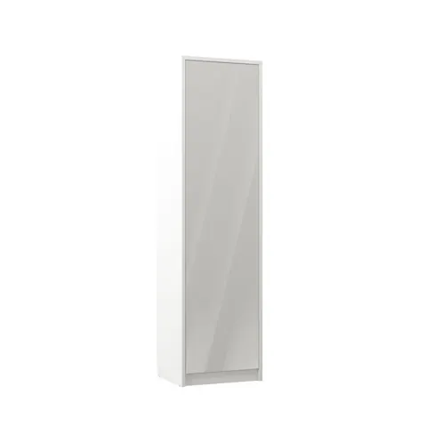 Szafa w połysku New Elegance GENIUS "W" szer. 60 cm z półką i dwoma drążkami (biały połysk na frontach)