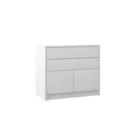 Biała komoda New Elegance GENIUS 2D2S szer. 90 cm z szufladami i szafkami (biały mat)