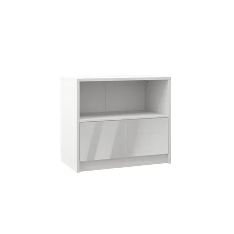 Komoda w połysku New Elegance GENIUS 2D szer. 90 cm z szafkami (biały połysk na frontach)