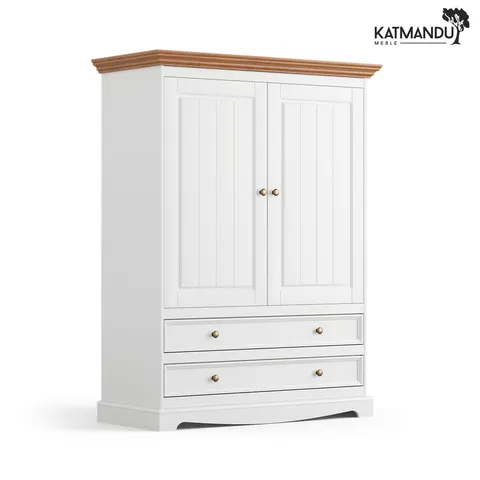 Bieliźniarka Katmandu BELLUNO ELEGANTE biały-dąb z dębowym blatem