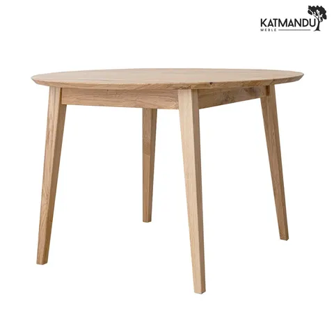Stół okrągły Katmandu ORBETELLO 110 cm dębowy naturalny