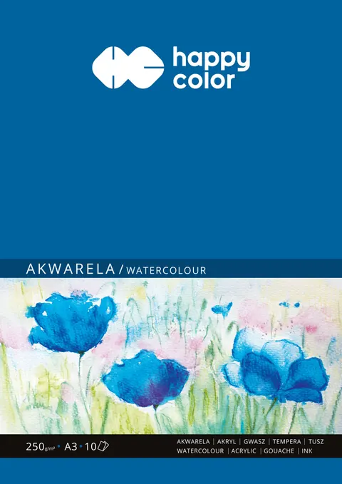 Blok do akwareli Happy Color - A3, 250 g, 10 ark.