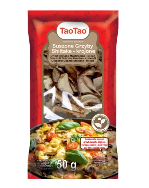 Grzyby Shiitake suszone krojone TaoTao 50 g