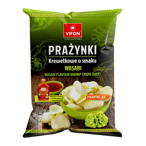 Prażynki krewetkowe o smaku wasabi 100 g Vifon