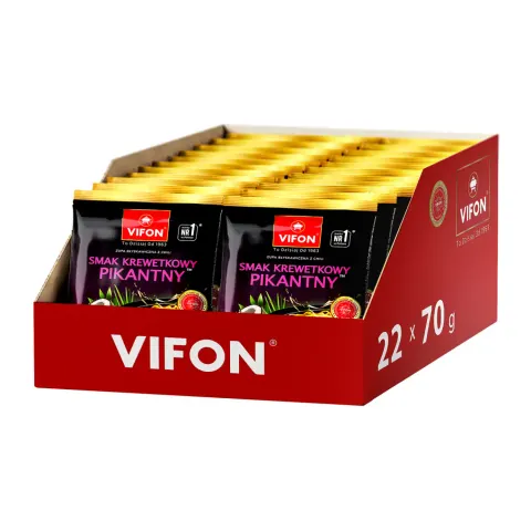 Karton 22 sztuki - Smak krewetkowy pikantny Vifon 70 g