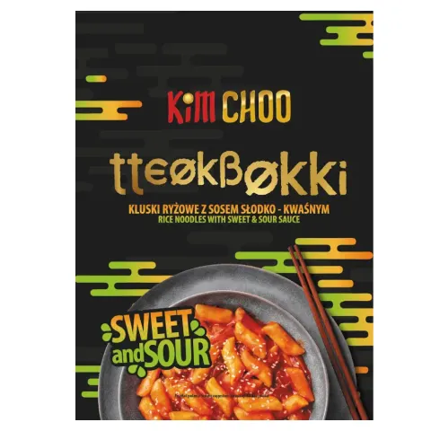 Tteokbokki - kluski ryżowe z sosem słodko - kwaśnym (łagodne) 140g