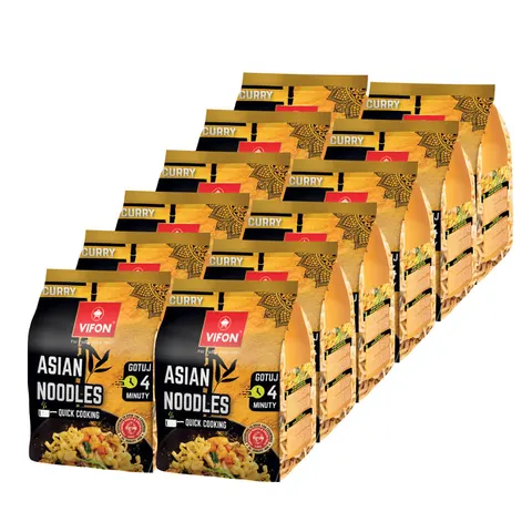 Zestaw 12 x Makaron pszenny noodle z curry Vifon 300g