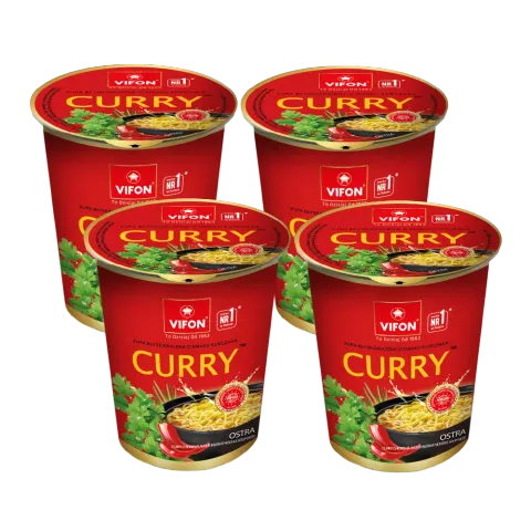 Zupa smak kurczaka Curry Vifon 60g - kubek - Karton 4 sztuki