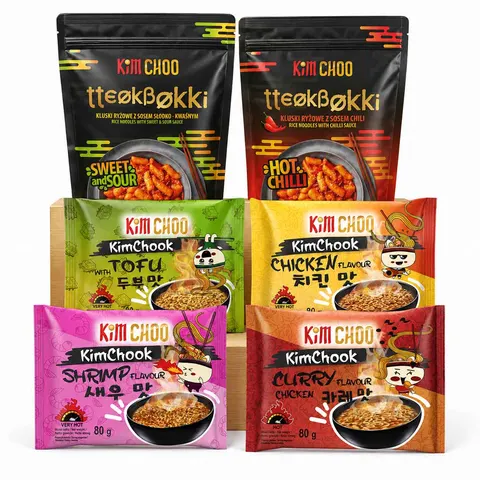KimChoo Odkryj Smak Korei – Zupy Instant i Tteokbokki