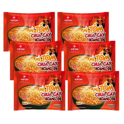 Zupa Instant VIFON Emperor's Krewetka Ostro-Kwaśna 6x100 g Makaron Pszenny