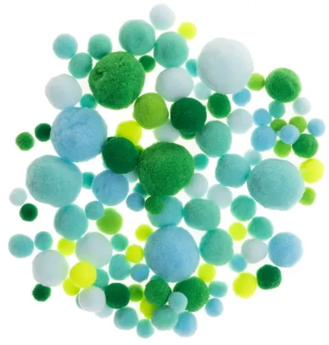 Pompony odcienie zielone + niebieskie 20g, Brewis