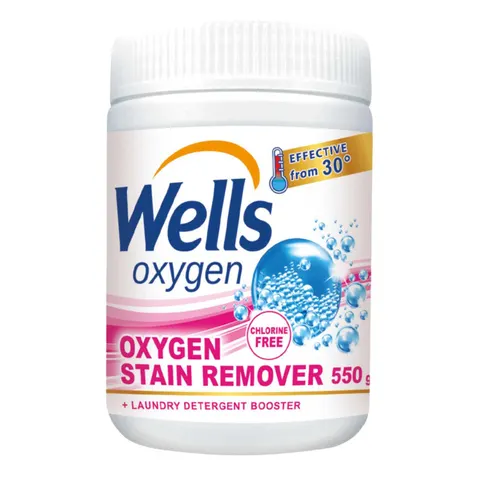 WELLS OXYGEN Odplamiacz do tkanin w proszku, 550 g
