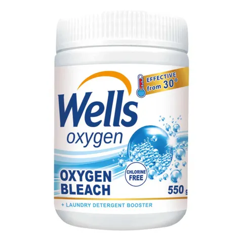 WELLS OXYGEN Wybielacz do tkanin w proszku, 550 g