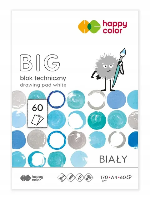 Blok techniczny biały A4/60k BIG Happy Color