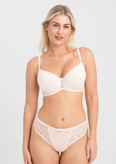 Samanta - Biustonosz Amelia A460 biszkoptowy t-shirt bra Beżowy 70D