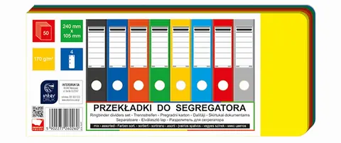 Przekładki Do Segregatora 240x105 50 Sztuk Mix Interdruk Przdosemix
