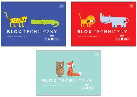 Interdruk Blok techniczny A4 10kartek 240g BEBE Kids Mix