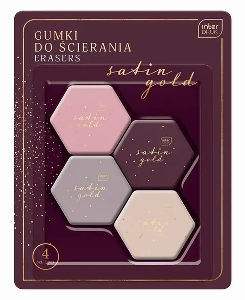 Interdruk Gumka do ścierania 4szt SATIN GOLD