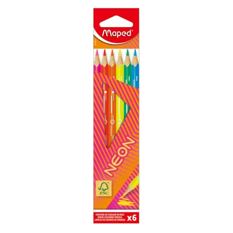 Maped Kredki Neon trójkątne 6 szt.
