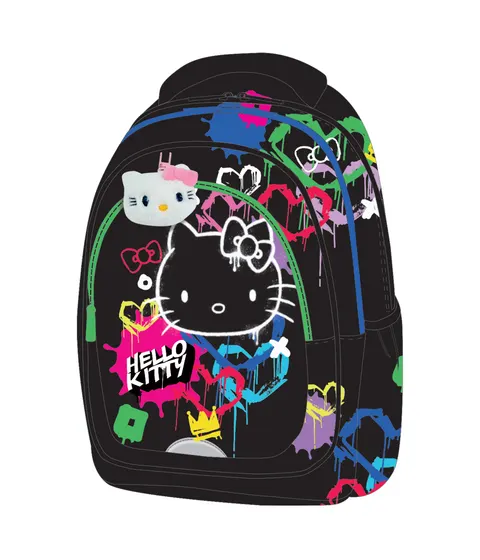 HELLO KITTY - FAST - PLECAK SZKOLNY do klas 1-3 (16) - BLACK NEON