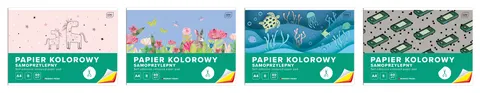 Interdruk Papier kolorowy samoprzylepny A4 8 80g