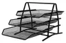 ZESTAW 3 SZUFLAD, Q-CONNECT, METAL, SIATKA, 273X262X350MM, CZARNY