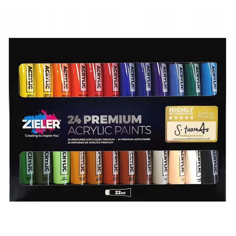 Zestaw farb akrylowych Zieler Premium 24 x 22 ml