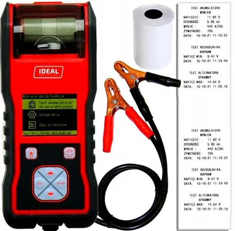 Cyfrowy tester akumulatorów 6/12V z drukarką – Ideal BDT4000A