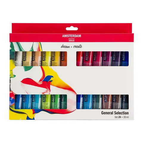 Farby akrylowe Amsterdam Talens zestaw 24 kolory x 20 ml Standard