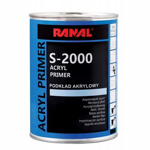 PODKŁAD AKRYLOWY BIAŁY S-2000 0,4L + UTWARDZACZ 0,08L KOMPLET RANAL