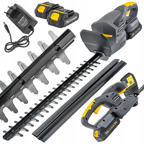 NOŻYCE DO ŻYWOPŁOTU AKUMULATOROWE 45CM 21V 2x2Ah POWERMAT