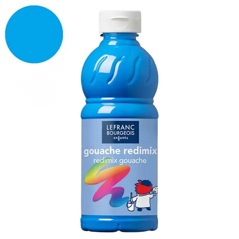Farba plakatowa L&B Gouache Redimix 500 ml - 083 Fluorescent blue
