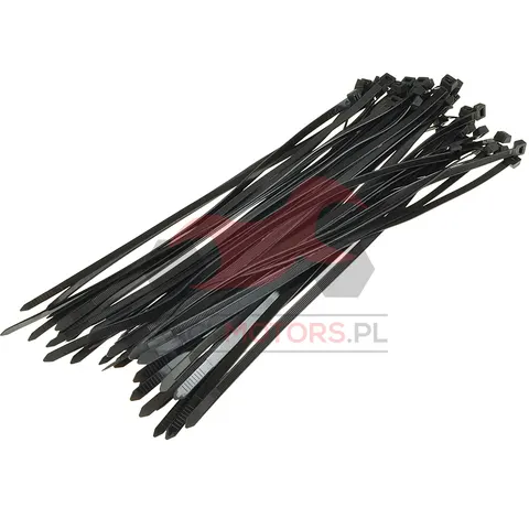 Opaski zaciskowe 350x7,6mm czarne 50szt Geko