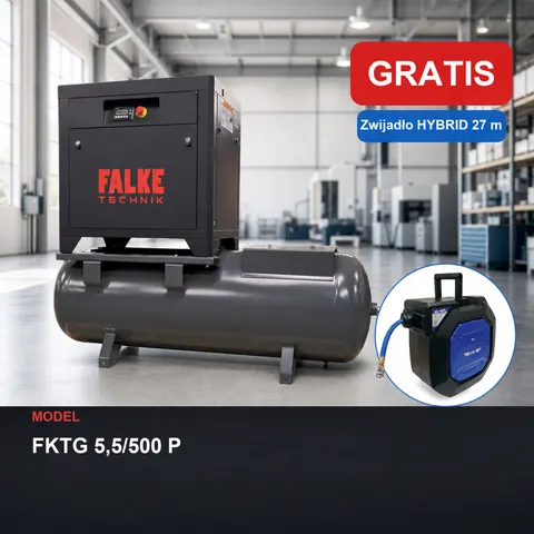 Kompresor Śrubowy Sprężarka Śrubowa FALKE FKTG 5,5/500 P + GRATIS