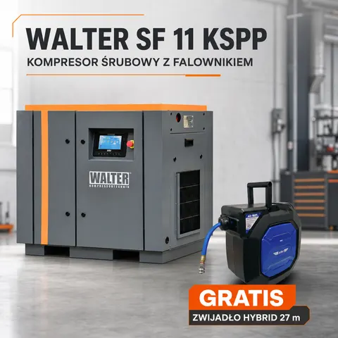 Kompresor Śrubowy Sprężarka Śrubowa WALTER SF 11 KSPP 11 kW + GRATIS