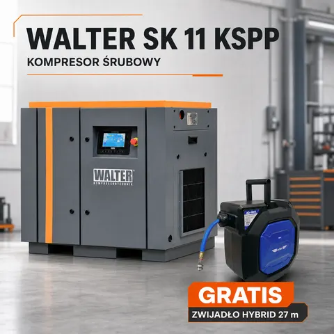 Kompresor Śrubowy Sprężarka Śrubowa WALTER SK 11 KSPP 11 kW + GRATIS