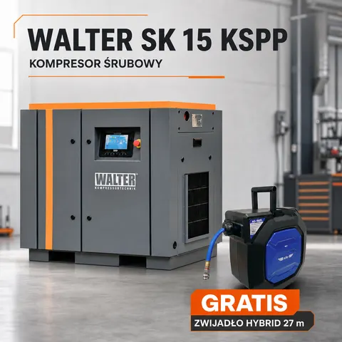 Kompresor Śrubowy Sprężarka Śrubowa WALTER SK 15 KSPP 15 kW + GRATIS