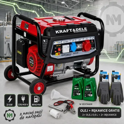 Agregat prądotwórczy 3kW 12/230/380V KD139 KRAFT&DELE + GRATIS